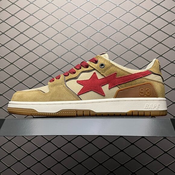 A Bathing Ape Sk8 Sta Sneakers in Wheat Red
